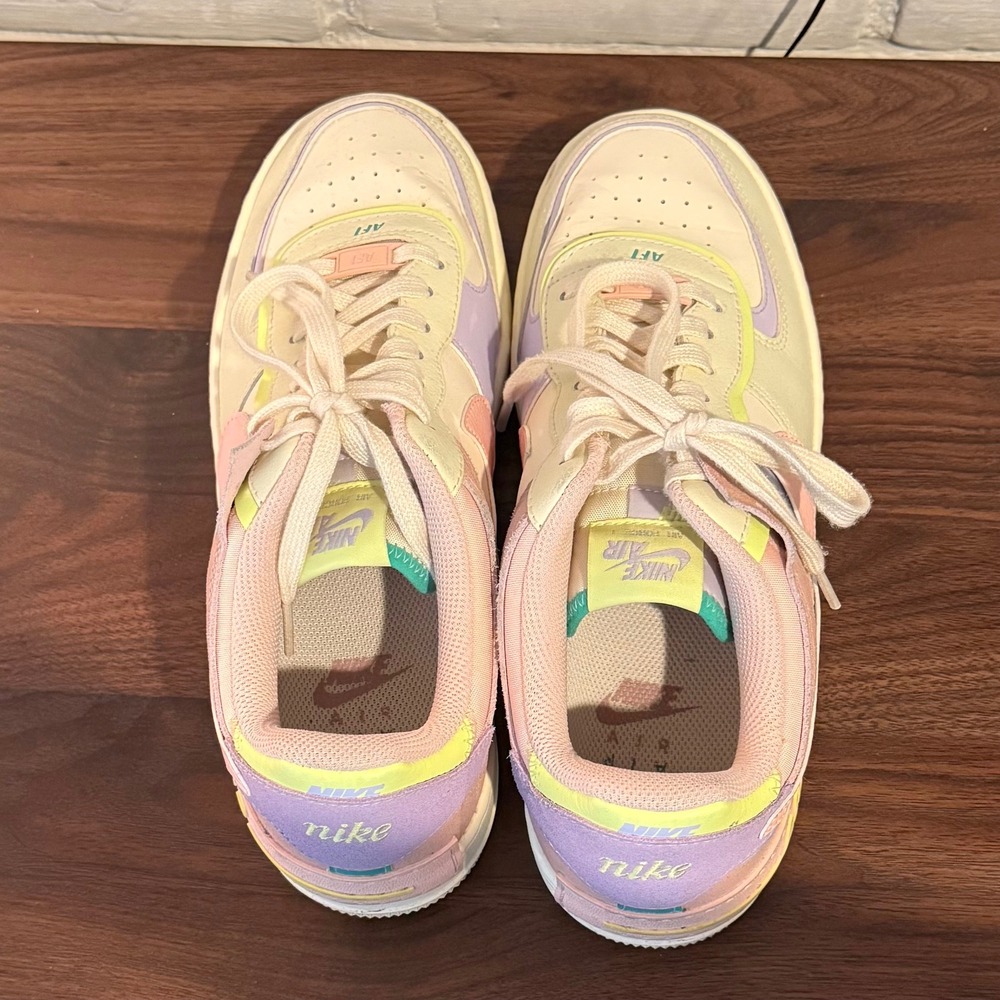 Nike Air Force 1 Shadow Pale Ivory Celestial Gold Pastel Womens 10 CI0919-101 - Picture 7 of 11